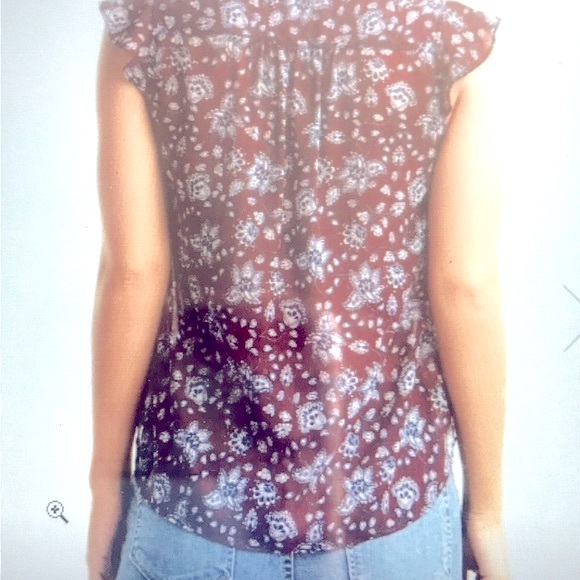 TARTE COLLECTIONS Fiona Cap Ruffled Sleeve Floral Sheer Top Blouse Size S NEW - Picture 9 of 9